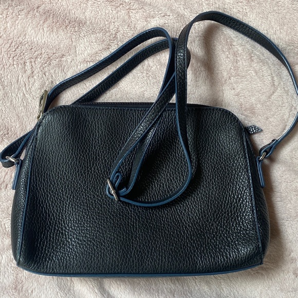 Lodis Navy Leather Crossbody Bag - Picture 6 of 8